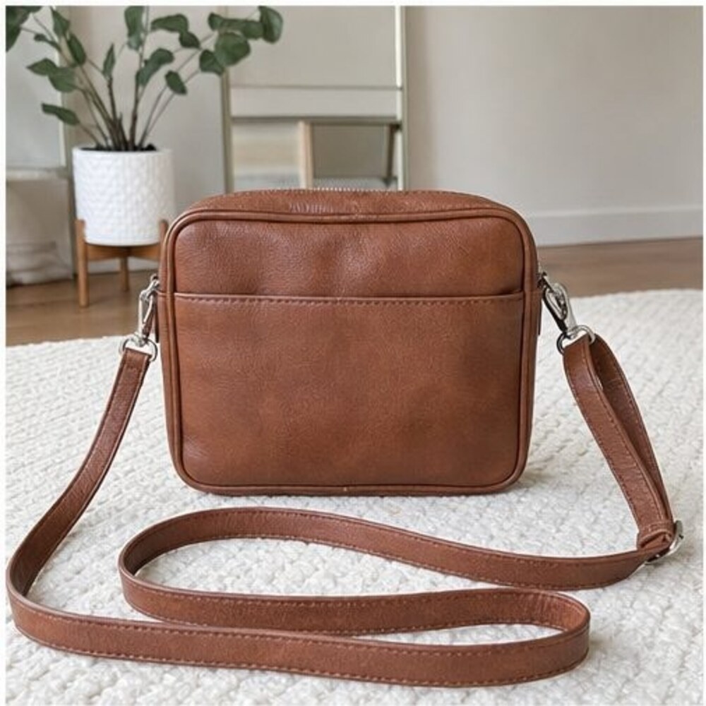Gray Zip Crossbody Bag
